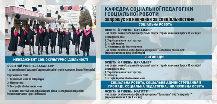 Кафедра соціальної педагогіки і соціальної роботи Кафедра соціальної педагогіки і соціальної роботи